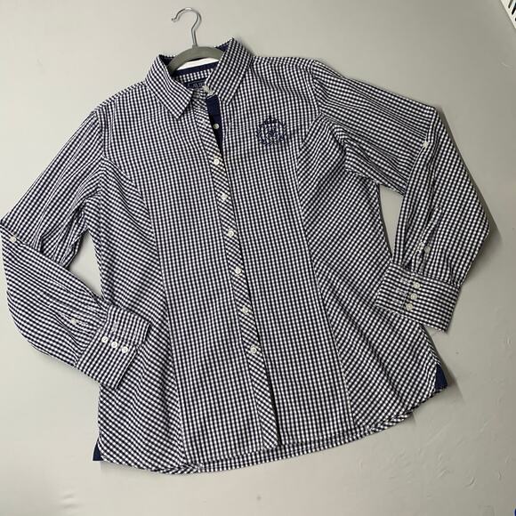 Ariat Men Shirt L Blue Check Collared Button Up Gingham Adult Fit for a Rider - Picture 2 of 11